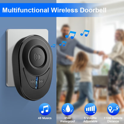 Elecpow Wireless Doorbell Outdoor Waterproof Smart Home Door Bell Elderly Emergency Call Reminder LED Flash Home Security Alarm