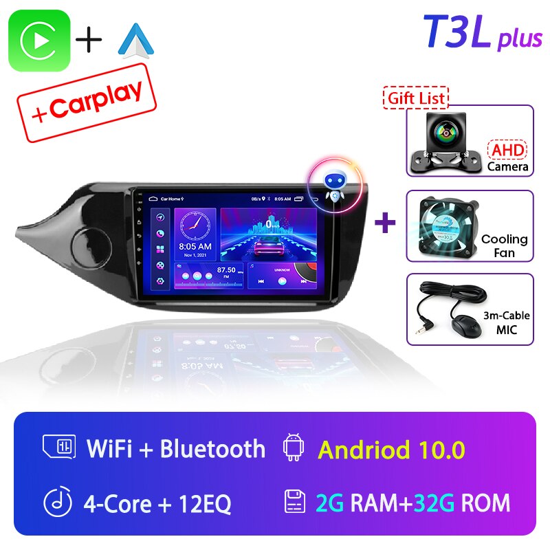 2din 4G Android 11 Car Radio Multimidia Video Player for Kia Ceed Cee'd 2 JD 2012-2018 Navigation GPS Carplay Audio Head Unit 9"