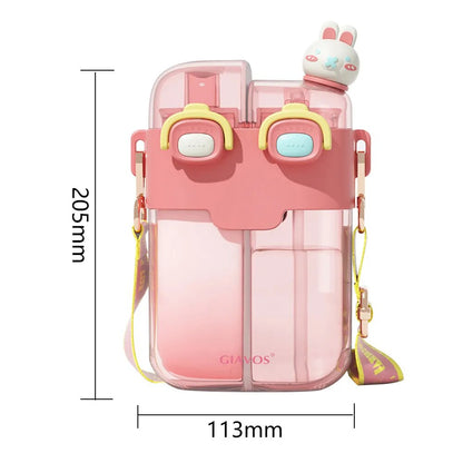 780ML Outdoor Sport Water Cup Portable Cartoon Kids Water Bottle Leakproof with Straw Drinkware for Student Children