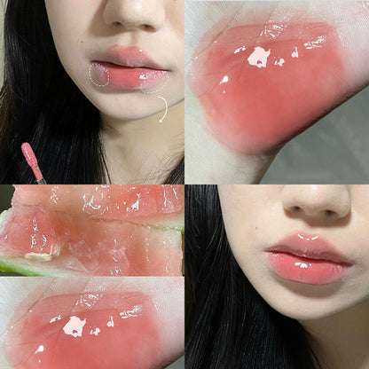 FLORTTE Love Shape Lipstick Flower Jelly Water Lip Gloss Clear Light Hydrating Lip Tint Non-stick Cup Korea Cosmetic