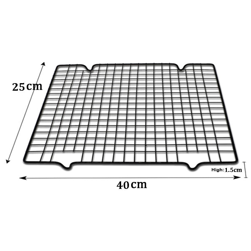 Stainless Steel Wire Grid Cooling Tray Cake Food Rack Oven Kitchen Baking Pizza Bread Barbecue Cookie Biscuit Holder Shelf Rack