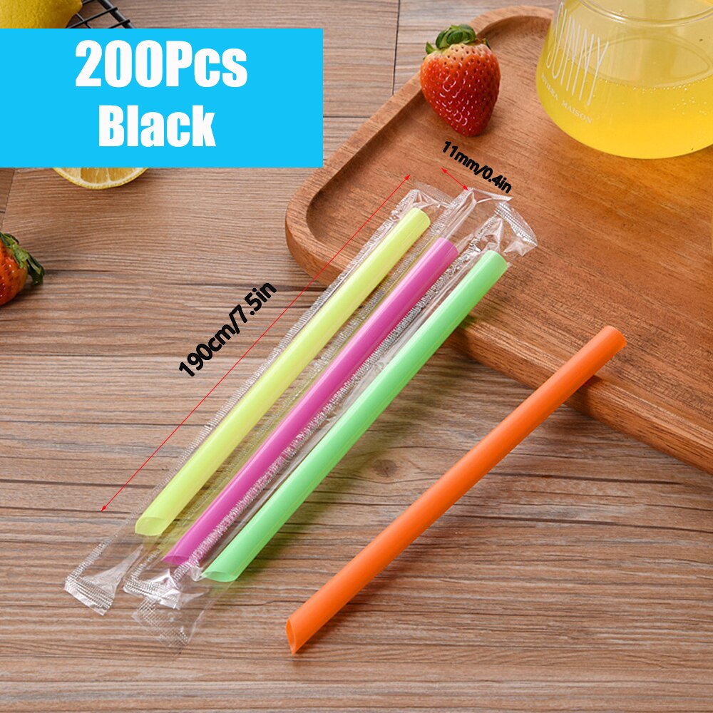 100/500/12000Pcs Multicolor Drinking Straws Rietjes Black Straw Cocktail Kitchen Wedding Bar Party Beverage Straws Accessories