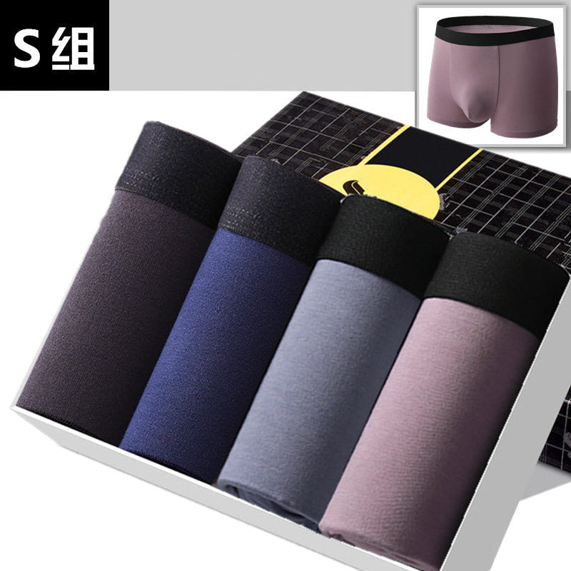 4pcs/Lot Men&#39;s Panties Underpants Cueca Boxers Underwear Cotton Thermal for Man Breathable Homme Sexy Soft Male Shorts