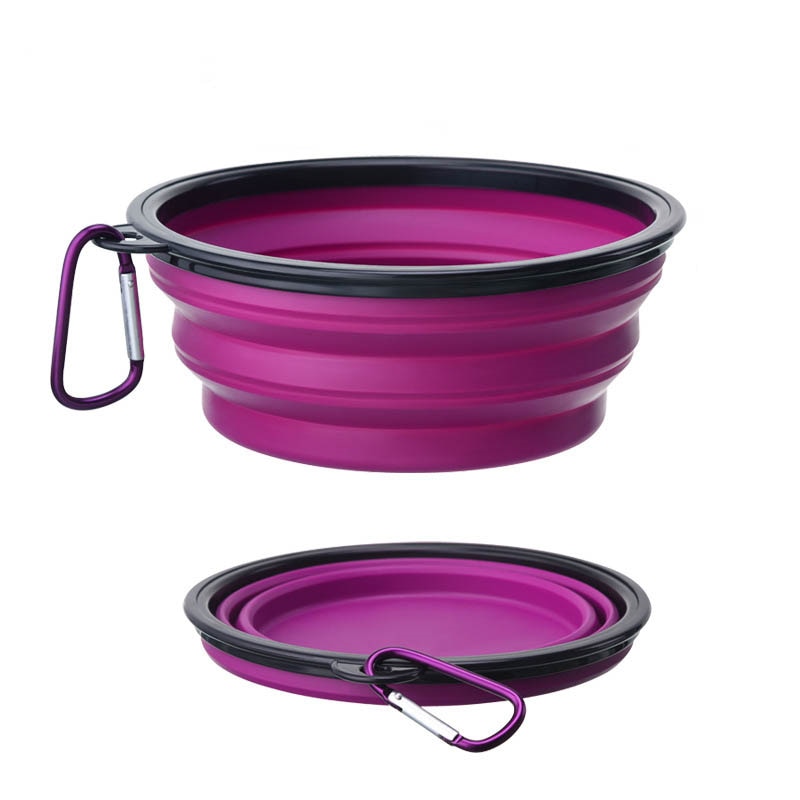 350/1000ml Large Collapsible Dog Pet Folding Silicone Bowl Outdoor Travel Portable Puppy Food Container Feeder Dish Bowl