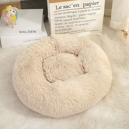 Pet Cat Bed Cushion Comfortable Donut Round Plush Kennel Pet Dog Nest Bed Winter Ultra Soft Washable Pet Bed for Dogs Cats