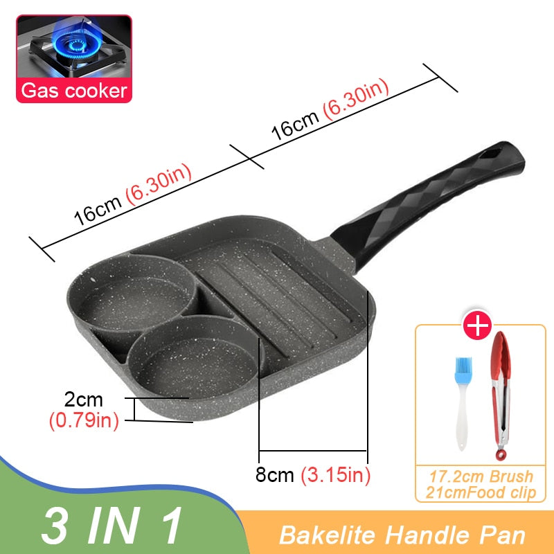 2/4-Hole Frying Pot Pan Thickened Omelet Pan Non-stick Egg Pancake Steak Pan Cooking Egg Ham Pans Breakfast Maker Cookware Pan