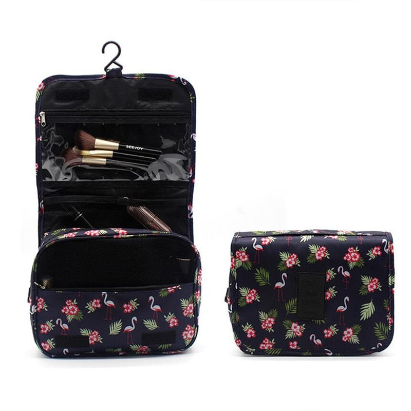 Nylon Hook Cosmetic Bag Women Makeup Bag High Capacity Toiletries Storage Pouch Travel Make Up Organizer Waterproof Beauty Bags