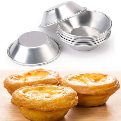 5/10/20pcs Kitchen Baking Mold Aluminum Alloy Egg Tart Cup Cupcake Cakes Mould For Pastry Cakes Dessert Mini Cupcake Baking Pan