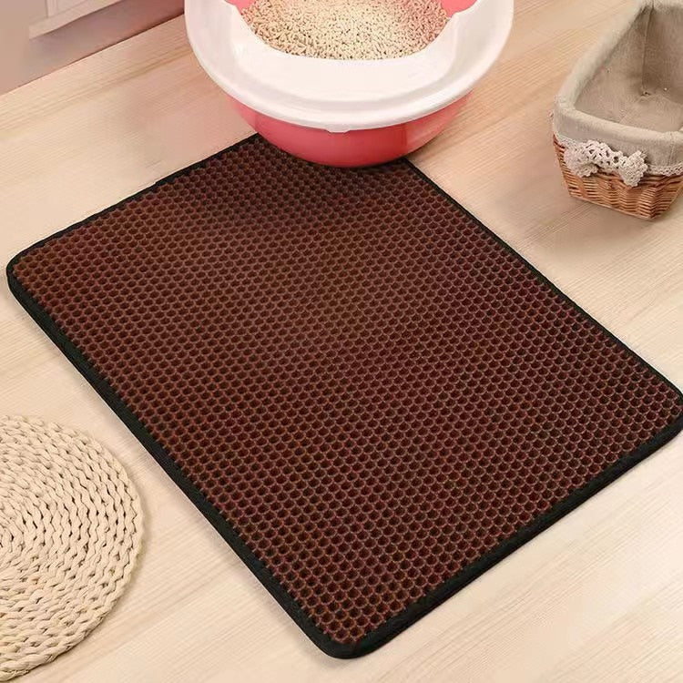 Waterproof EVA Double Layer Cat Litter Box Mat Non-slip Sand Cat Pad Washable Bed Mat Clean Pad Matunder The Cat Litter Box