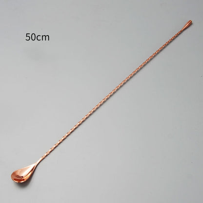 30/40/50cm Stainless Steel Stir Bar Spoon Mixing Ounces Cocktail Scoops Spiral Pattern Bartender Tools Teadrop Spoon Bar Tool