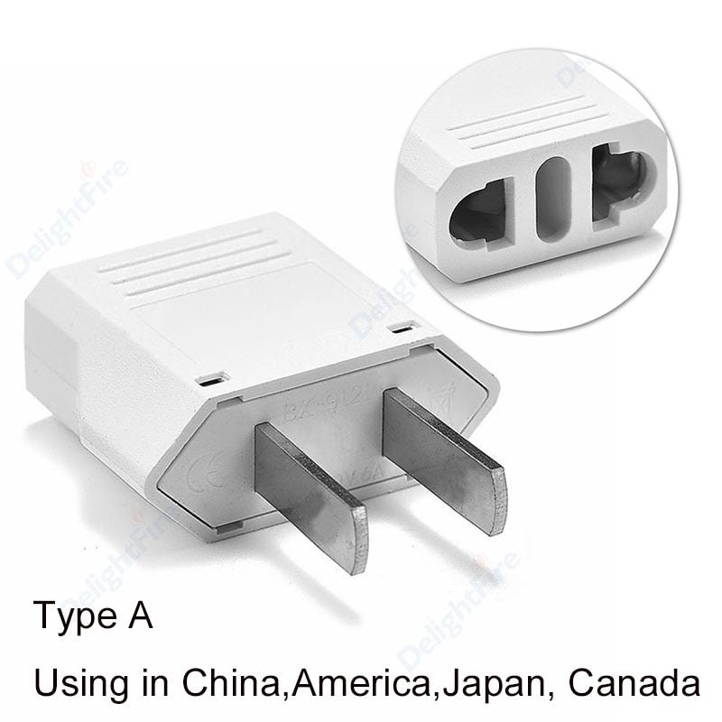 EU European Socket US AU KR Plug Adapter Japan China US To EU Travel Power Adapter Electric Converter Charger Socket AC Outlet