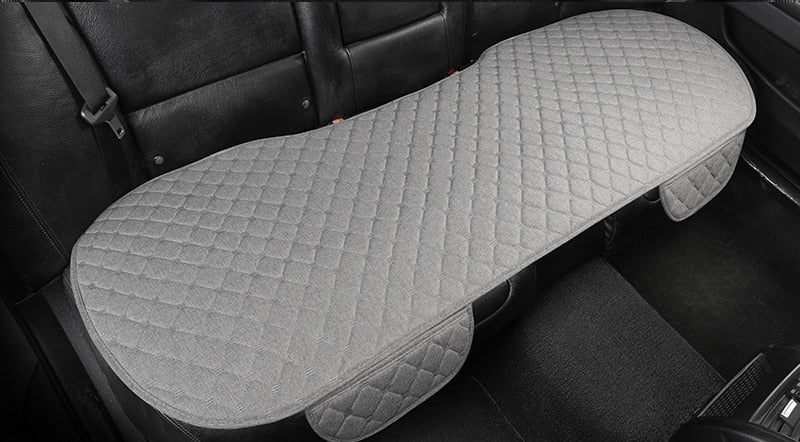 Flax Car Seat Cover Front Rear Linen Fabric Cushion Breathable Protector Mat Pad Universal Auto Interior Styling Truck SUV Van