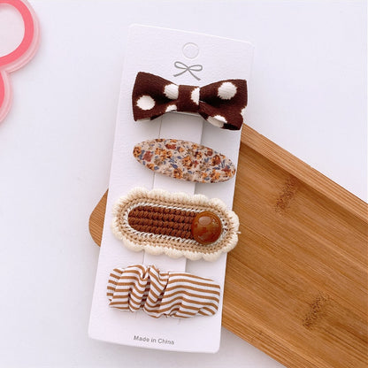 Coffee Warm Color Cute Cartoon Princess Hairpins Children Girls Kid Hair Clips Barrettes Accessories Hairclip Headwear Headdress