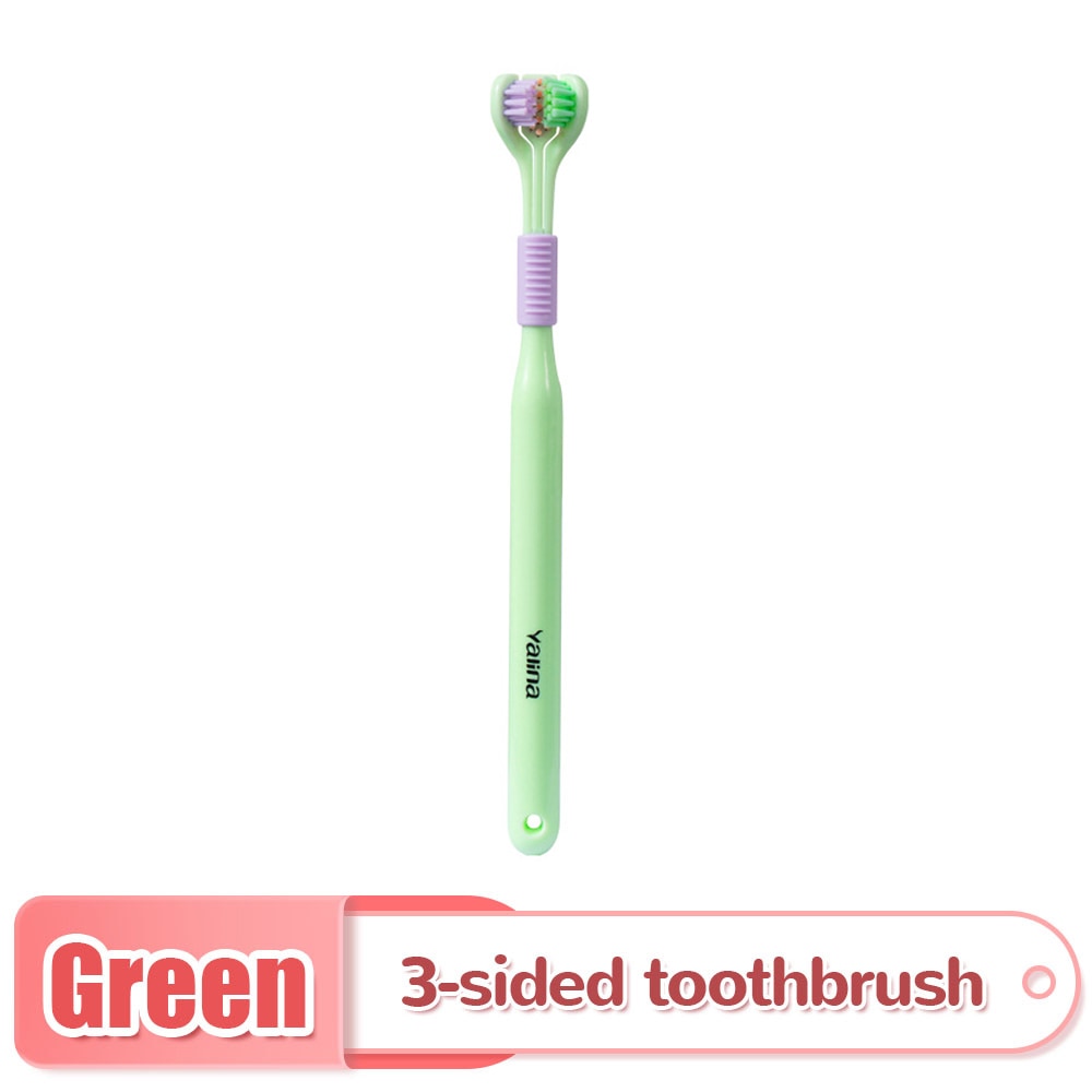 3D Stereo Three-Sided Toothbrush PBT Ultra Fine Soft Hair Adult Toothbrushes Tongue Scraper Deep Cleaning Oral Care Teeth Brush