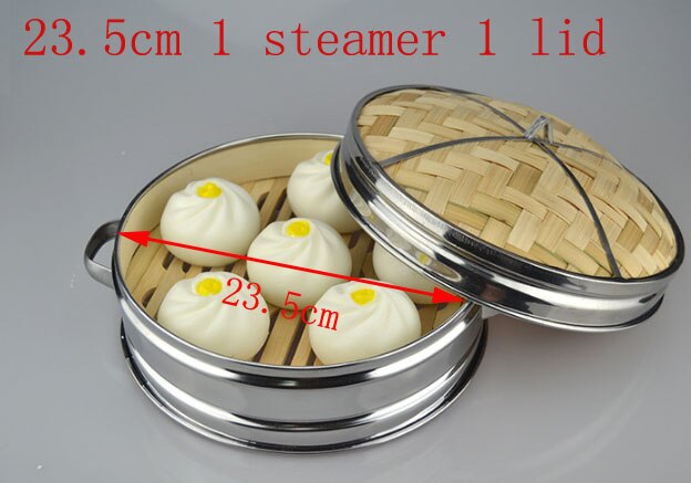 Stainless Steel Cookware Bamboo Steamer Bamboo Steamer Rice Snack Basket Set Dumpling Steamer Kitchen Cooking Tools