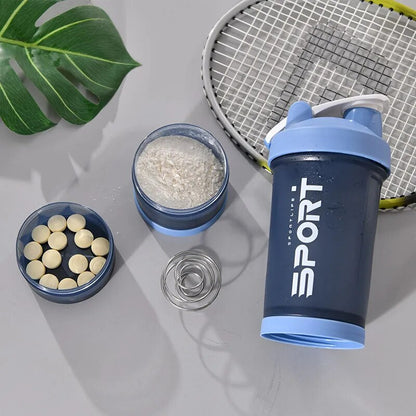 Sports Water Bottle 500ML Protein Shaker Outdoor Travel Portable Juice Cup With Powder Case Coffee Mugs Leak Proof Drink Bottle