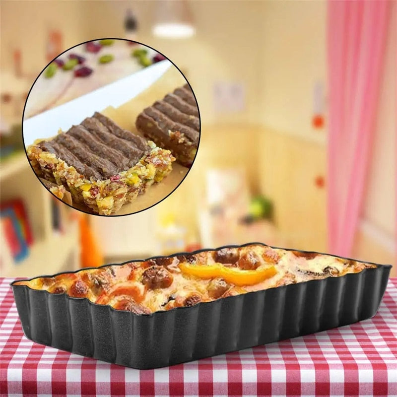 1/4/6Pcs Mini Tart Pan Set Rectangular Non-Stick 4 Inch Quiche Pan Loose Removable Bottom Tart Pan Pie Pizza Cake Mold Bakeware