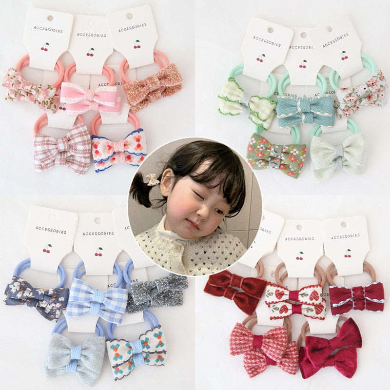 Baby Hair Band Girls Ties Bows Elastic Rubber Band Scrunchies Elastique Cheveux Fille Haar Kids Hair Accessories Kids Hairband