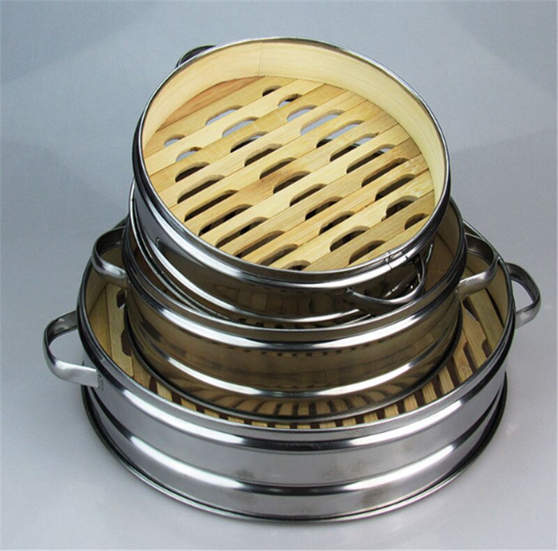 Stainless Steel Cookware Bamboo Steamer Bamboo Steamer Rice Snack Basket Set Dumpling Steamer Kitchen Cooking Tools