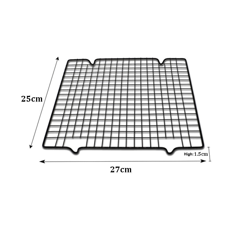 Stainless Steel Wire Grid Cooling Tray Cake Food Rack Oven Kitchen Baking Pizza Bread Barbecue Cookie Biscuit Holder Shelf Rack