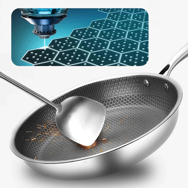 Stainless Steel Frying Pan Nonstick Pan Kitchen Cooking Fried Steak Pot Electromagnetic Furnace General