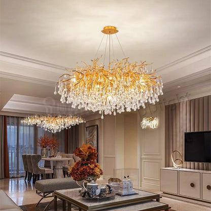 American Luxury Crystal Ceiling Chandelier Modern Lustre Living Dining Bedroom Hanging Lamp Hotel Hall Home Decor Pendant Lights