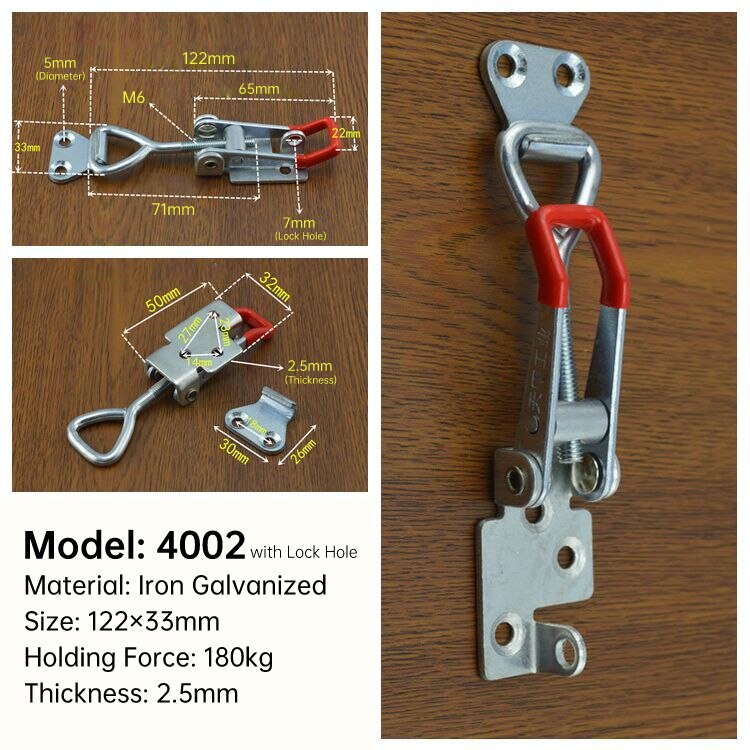 New Hasp Adjustable Cabinet Boxes Lever Handle Lock Hasp Toggle Catch Toggle Clamp For Sliding Door Furniture Hardw