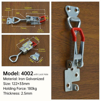 New Hasp Adjustable Cabinet Boxes Lever Handle Lock Hasp Toggle Catch Toggle Clamp For Sliding Door Furniture Hardw