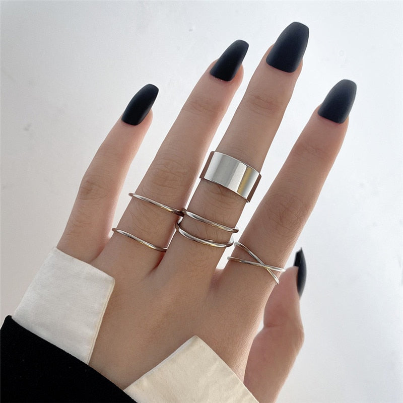 Hip Hop Cross Ring On Finger Chains Adjustable Jewelry Rings for Men Women Gothic anillos Aesthetic Rings 2023 Trend Accessories