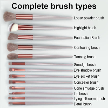 13PCS Makeup Brushes Set Eye Shadow Foundation Women Cosmetic Brush Eyeshadow Blush Powder Blending Beauty Soft Makeup Tool