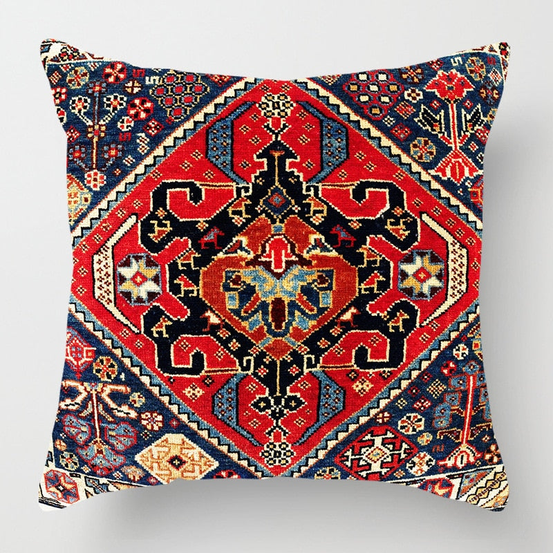 2021 New Ethnic Persian Carpet Print Linen Pillows Case Hot Bohemian Decorative Geometric Throw Pillows Sofa Couch Home Decor