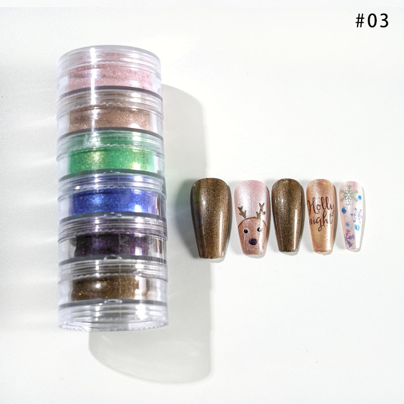 1pc 19Colors Nail Glitter Mirror Powder Chrome Dust Pigment 0.5g Paint Dip Metallic Shiny With Magic Effect Dust