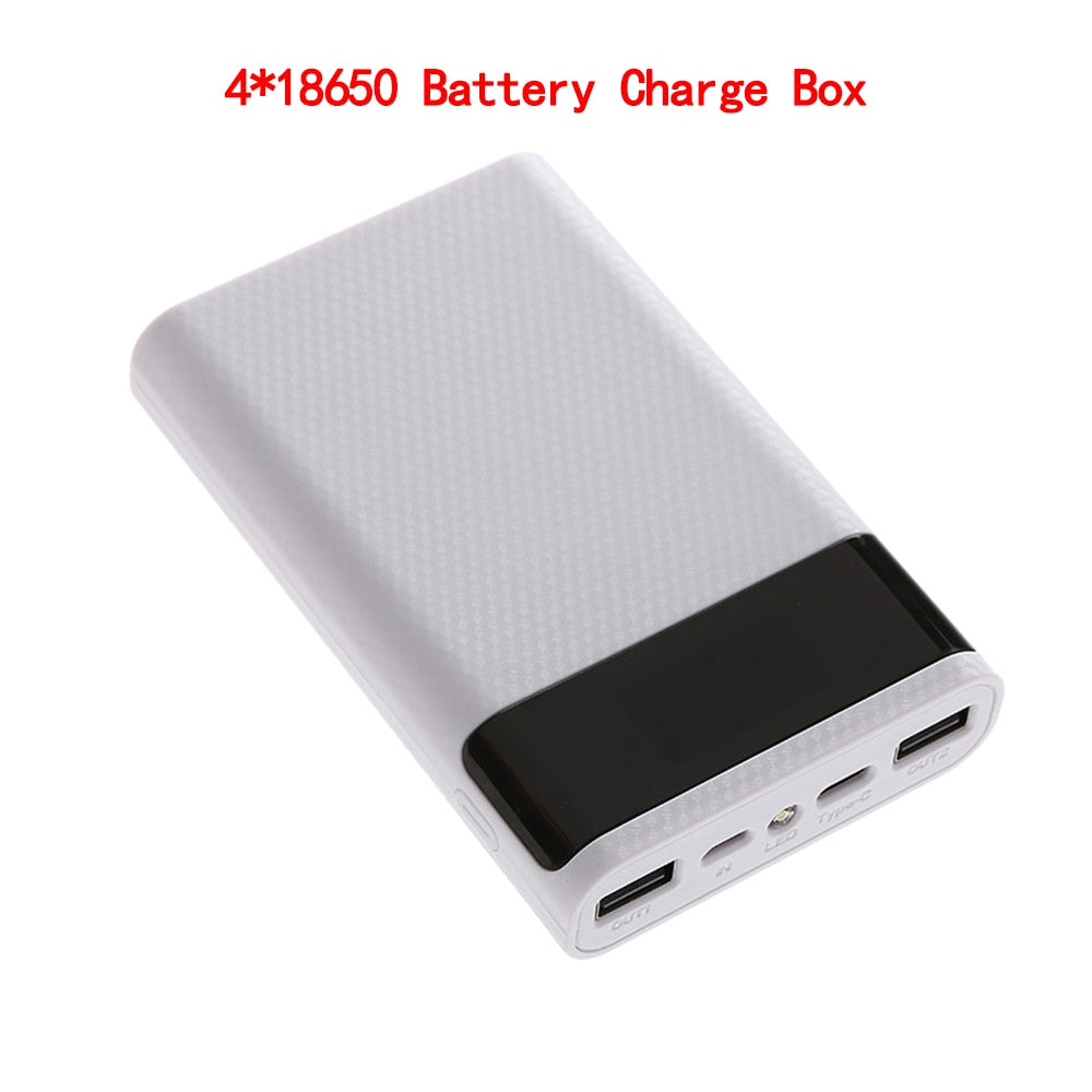 kebidumei Dual USB Micro USB Type C Power Bank Shell 5V DIY 4/6*18650 Case Battery Charge Storage Box Without Battery