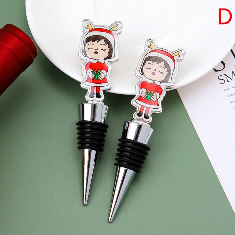 1PC Christmas Series Wine Stopper Bar Party Decoration snowman Shape Fresh-keeping Wine Champagne Stopper Bar Accessories