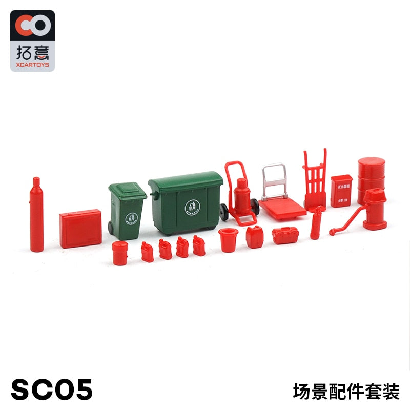 Xcartoys 1/64 Model Car Diorama Mini Repair Shop Kit Simulation Equipment Plastic Model Scene Accessories Toys Sets