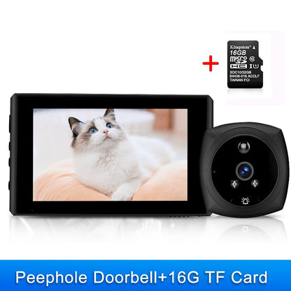 Elecpow 4.3 Inch Smart Home Peephole Doorbell Door Camera 140° HD PIR Infrared Night Vision  Motion Detection Monitor Door Bell