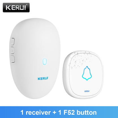 KERUI M521 Outdoor Wireless Doorbell Smart Home Security Welcome Chime Kit Door Bell Alarm LED Light Outdoor Button Battery