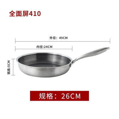 Stainless Steel Frying Pan Nonstick Pan Kitchen Cooking Fried Steak Pot Electromagnetic Furnace General