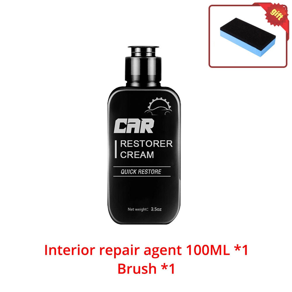 Car Restorer Cream Quick Restorer Paste 100ml Auto Plastic Leather Refurbishment Agent Washable Refresh Aging Surfaces Car Care