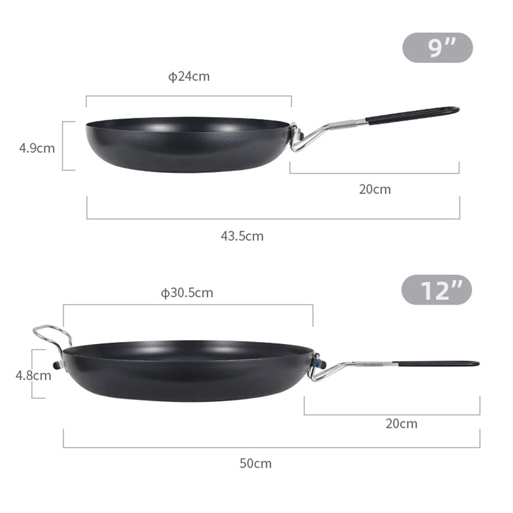 Nonstick Frying Pan Foldable Handle Non Stick Skillet Easy Cleaning Non Stick Camping Pan Multifunctional Camp Cooking Supplies