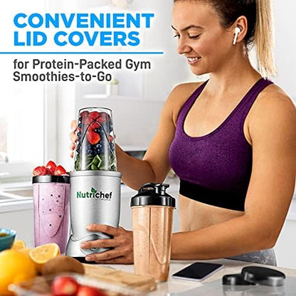 Personal Electric Single Serve Blender - 1200W Professional Kitchen Countertop Mini Blender Shakes and Smoothies w/ Pulse Blend,