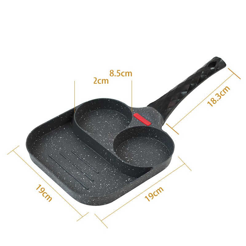 Four Hole Fried Egg Frying Pan Non-stick Surface Breakfast Egg Burger Pan Easy To Clean Convenient  Practical Kitchen Tools