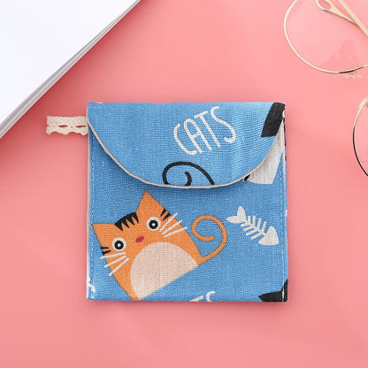 Girls Tampon Holder Organizer Women Napkin Cosmetic Bags Coin Purse Ladies Makeup Bag Tampon Storage Bags Sanitary Pad Pouch