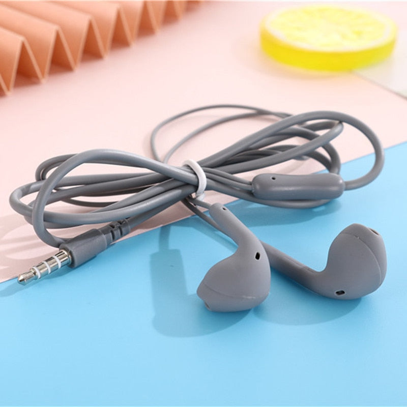 Universal 3.5mm Stereo In-Ear Headphones Sport Music Earbud Handfree Wired Headset Earphones with Mic For Xiaomi Huawei Samsung