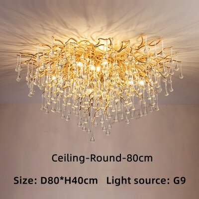 American Luxury Crystal Ceiling Chandelier Modern Lustre Living Dining Bedroom Hanging Lamp Hotel Hall Home Decor Pendant Lights