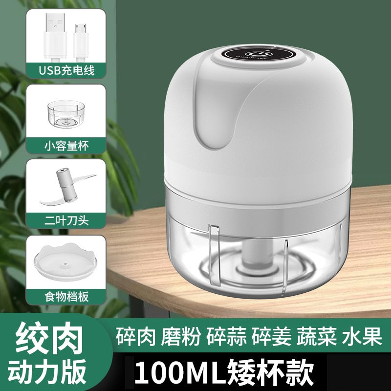 Rechargable Garlic Chopper Paste Machine Meat Grinder Mincer Auxiliary Food Machine Chili Vegetable Crusher Masher Kitchen Tools