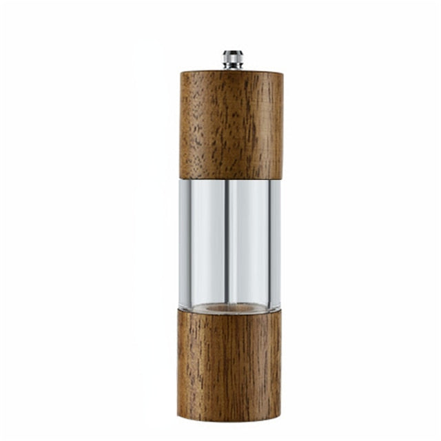 Antique Color Wooden Pepper Mill Manual Salt Spice Grinder With Adjustable Ceramic Core Pepper Grinder Kitchen Helper