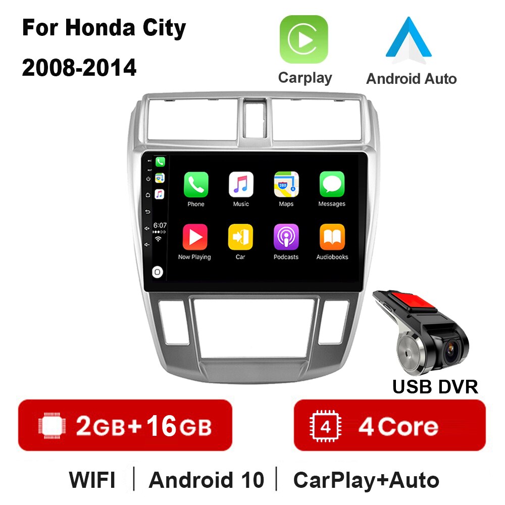 Android 2 Din Car Radio multimedia video player For Honda City 2008 2009 2010 2011 2012 2013 2014 navigation GPS audio 2din dvd