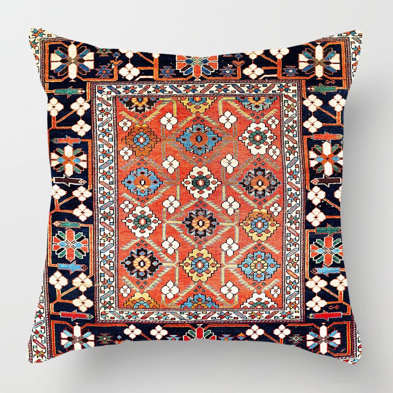 2021 New Ethnic Persian Carpet Print Linen Pillows Case Hot Bohemian Decorative Geometric Throw Pillows Sofa Couch Home Decor