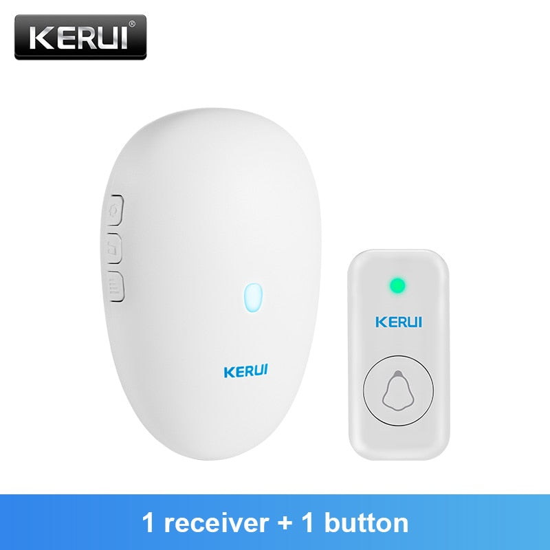 KERUI M521 Outdoor Wireless Doorbell Smart Home Security Welcome Chime Kit Door Bell Alarm LED Light Outdoor Button Battery